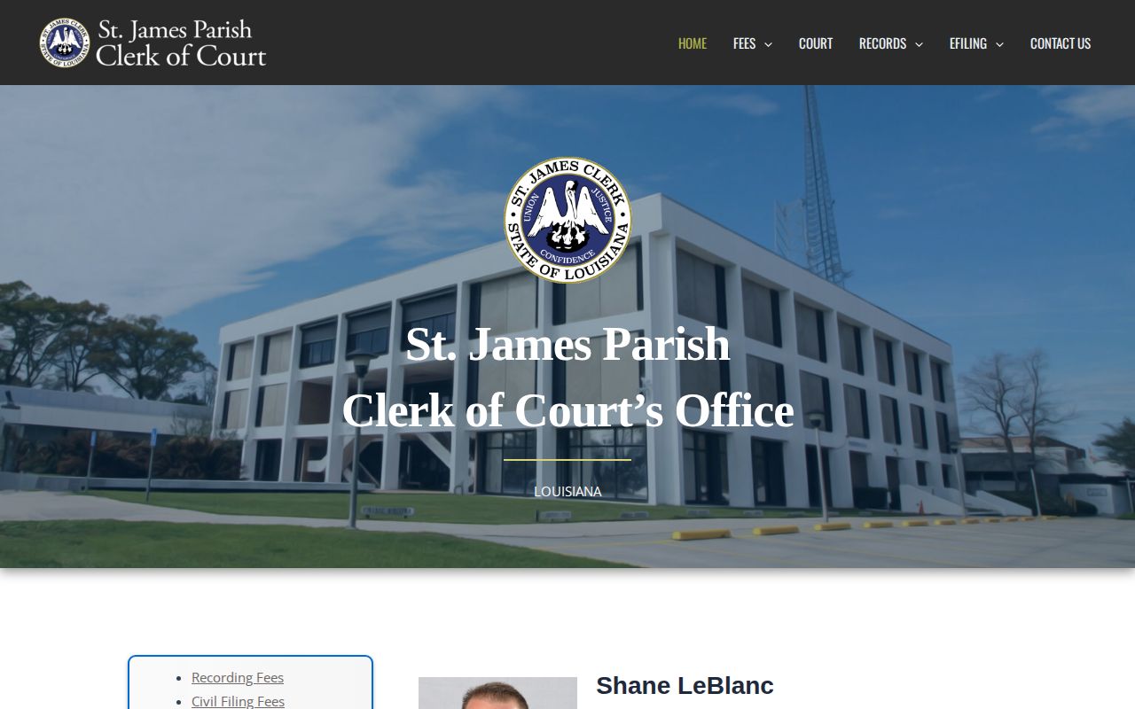 Convent St. James Clerk criminal arrest disposition source